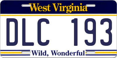 WV license plate DLC193