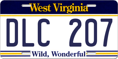 WV license plate DLC207