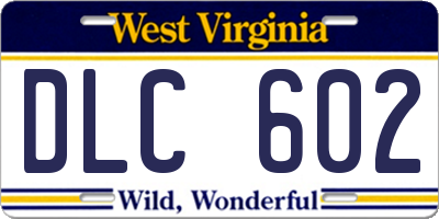 WV license plate DLC602