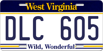 WV license plate DLC605