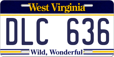 WV license plate DLC636