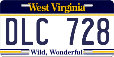 WV license plate DLC728