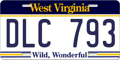 WV license plate DLC793
