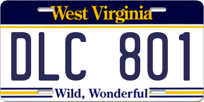 WV license plate DLC801
