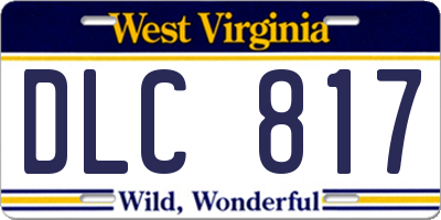 WV license plate DLC817