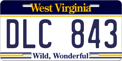 WV license plate DLC843