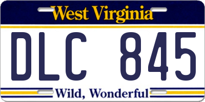 WV license plate DLC845