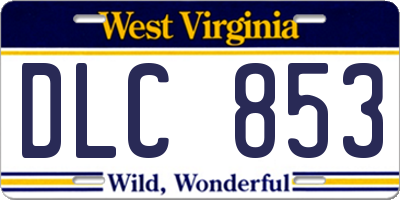 WV license plate DLC853