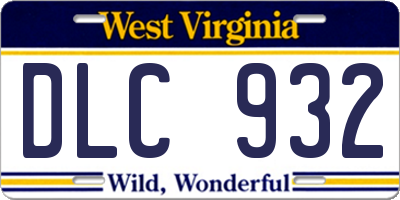 WV license plate DLC932