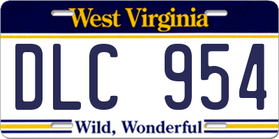 WV license plate DLC954