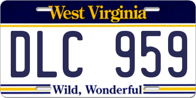 WV license plate DLC959