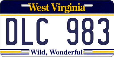 WV license plate DLC983