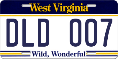 WV license plate DLD007