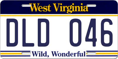 WV license plate DLD046