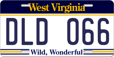 WV license plate DLD066