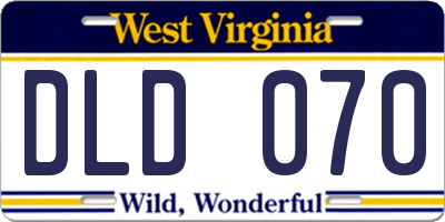 WV license plate DLD070