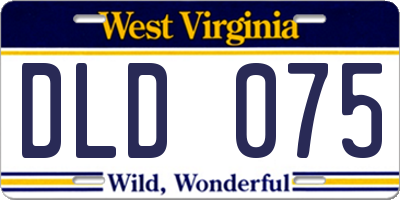 WV license plate DLD075