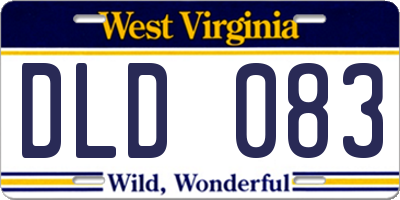 WV license plate DLD083