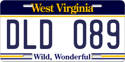 WV license plate DLD089