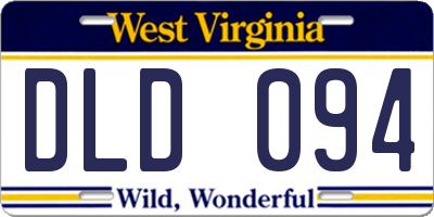 WV license plate DLD094