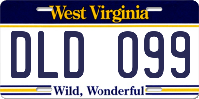 WV license plate DLD099