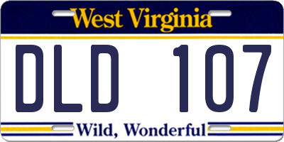 WV license plate DLD107