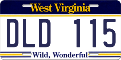 WV license plate DLD115