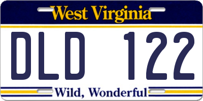 WV license plate DLD122