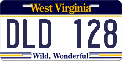 WV license plate DLD128