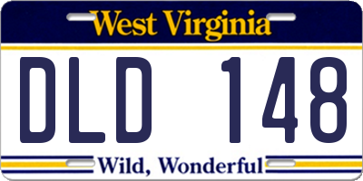 WV license plate DLD148