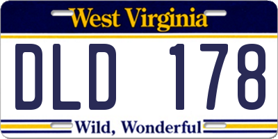 WV license plate DLD178