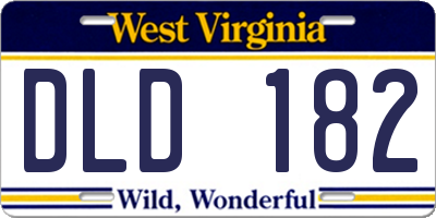 WV license plate DLD182