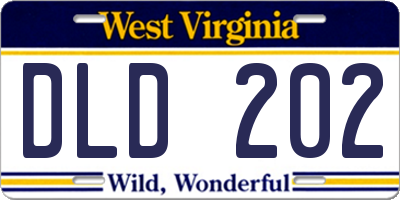 WV license plate DLD202