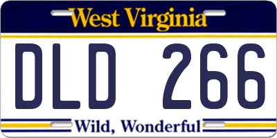 WV license plate DLD266