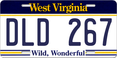 WV license plate DLD267