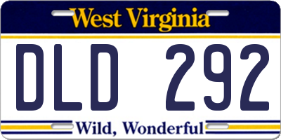WV license plate DLD292