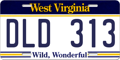 WV license plate DLD313