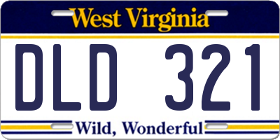 WV license plate DLD321