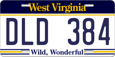 WV license plate DLD384