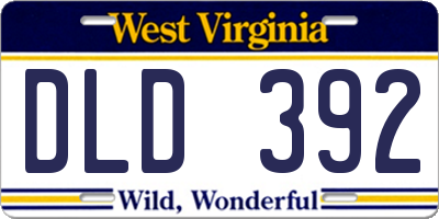 WV license plate DLD392