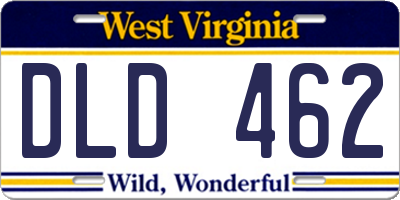 WV license plate DLD462