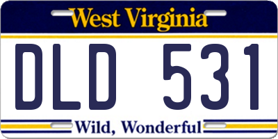 WV license plate DLD531