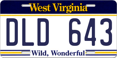 WV license plate DLD643
