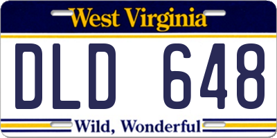 WV license plate DLD648