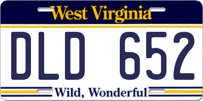 WV license plate DLD652