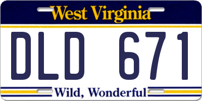 WV license plate DLD671