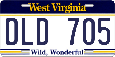 WV license plate DLD705
