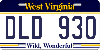 WV license plate DLD930