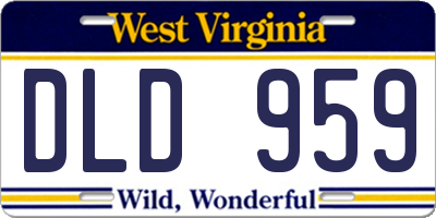WV license plate DLD959