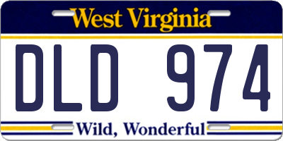WV license plate DLD974